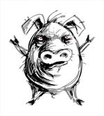 Sketch of Angry Rebel Pig