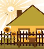Cartoon House with Garden