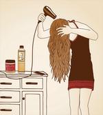 Girl Hair Care Sketch Art