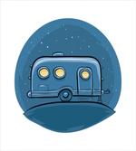 Cartoon Trailer at Night Stars
