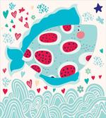 Hearts Flowers and Fish