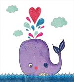 Smiley Whale with Cloud