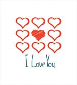 Scribble Red Hearts