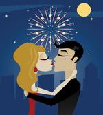 Couple Fireworks at Night