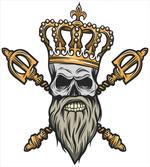 Skull Head with Grey Beard