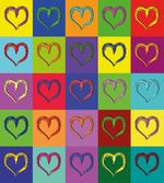 Vivid Heart Colorful Square