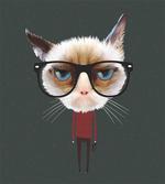Hipster Feline with Giant Head