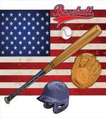 USA Flag and Baseball