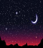Red Sky Starry Landscape