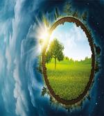Circle Greenery Clouds artwork