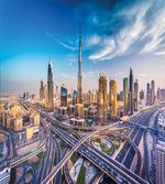 Panoramic Dubai Traffic