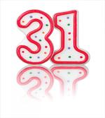 Red Number Candles