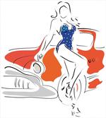 Woman Sketch in Polka