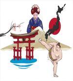 Japanese Woman and Building