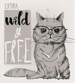 Hipster Cat Humorous