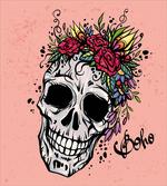Skull Boho Floral Wreath