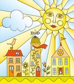 Childlike Smiling Sun