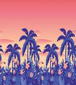 Palm Tree Toucan Sunset Art