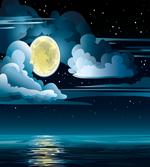 Clouds Full Moon Stars