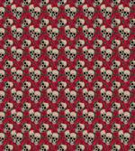Skulls Red Blossoms Retro