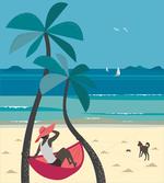 Girl on Hammock Palms