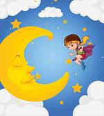 Cartoon Girl Flying artwork
