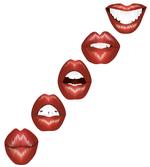 Vivid Full Red Lips Feminine