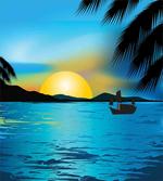 Calm Sunrise Fishing Boat