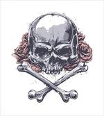 Grunge Human Skull Angry