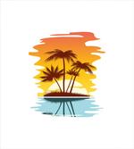 Exotic Palm Trees Sunset