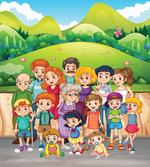 Cartoon Style Family Photo