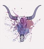 Bull Skull with Splashes