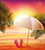 Summer Sunset on Beach