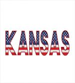 Kansas in Striped Lettering