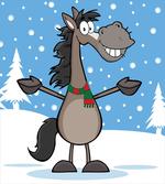 Mascot Horse Snowy Forest
