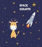 Space Giraffe and Rocket
