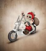 Cool Santa on Bike