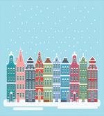 Snowy Town in Holland