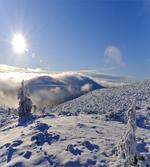Snowy Land Rising Sun
