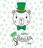 Bear with Leprechaun Hat Bow