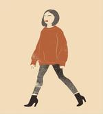 Girl in Fashionable Clothes