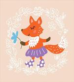 Fox with Clothing Flowers