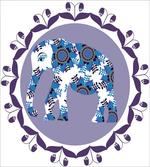 Elephant with Tulips Pattern