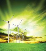 Wing Turbines Green Sky