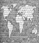 World Map on Old Brick
