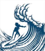 Riding a Big Wave Art