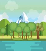Mountains Lake Trees artwork