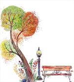 Autumn Day in Park Vintage