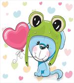 Puppy Dog in Frog Hat