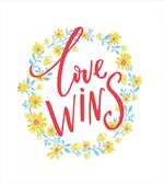 Love Wins Floral Wreath artwork